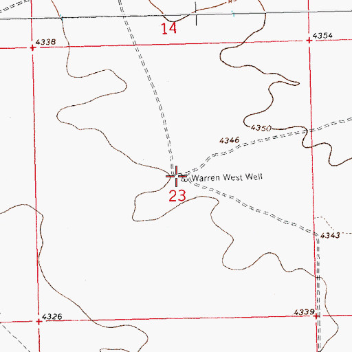 Topographic Map of Warren West Well, NM