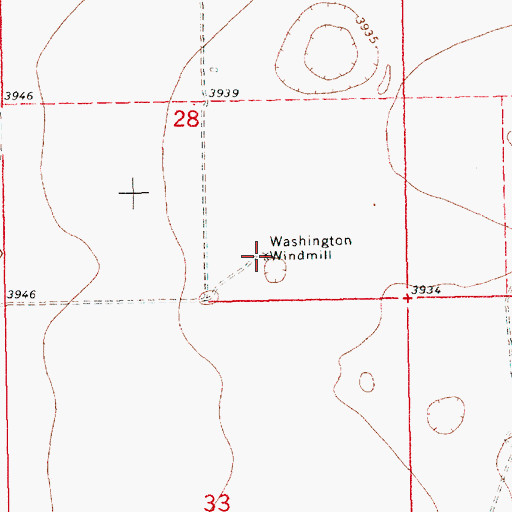 Topographic Map of Washington Windmill, NM