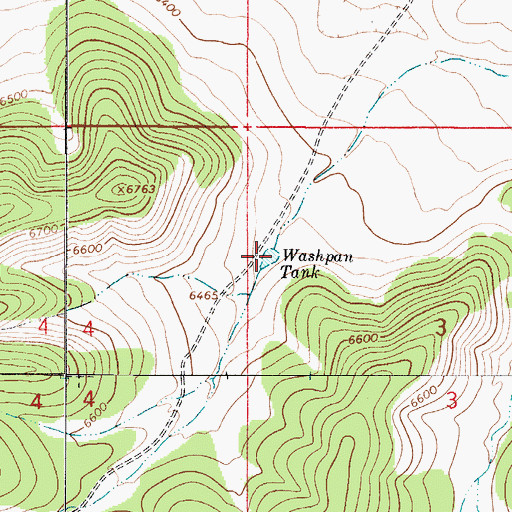 Topographic Map of Washpan Tank, NM