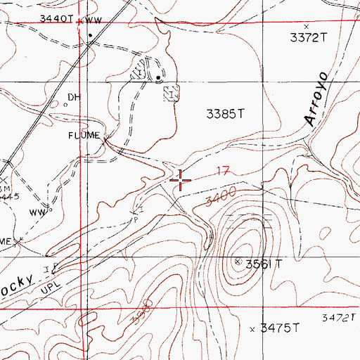 Topographic Map of Waterhole Draw, NM