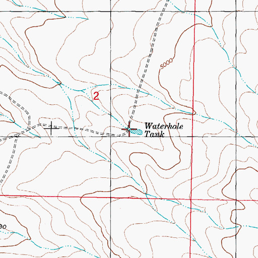 Topographic Map of Waterhole Tank, NM