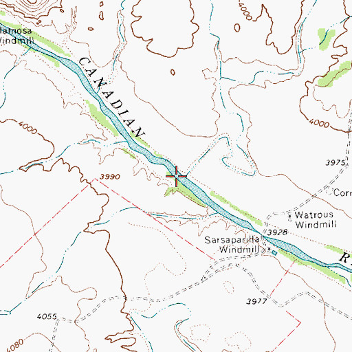 Topographic Map of Watrous Creek, NM