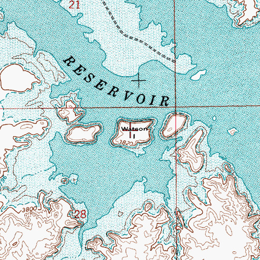 Topographic Map of Watson Island, NM