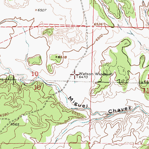 Topographic Map of Watson Windmill, NM