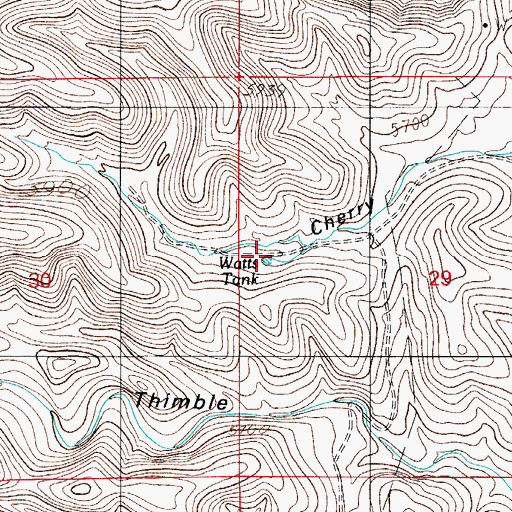 Topographic Map of Watts Tank, NM