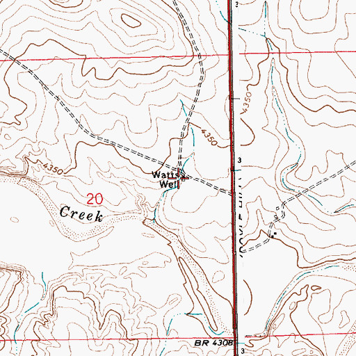 Topographic Map of Watts Well, NM