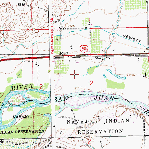 Topographic Map of Waughan Arroyo, NM