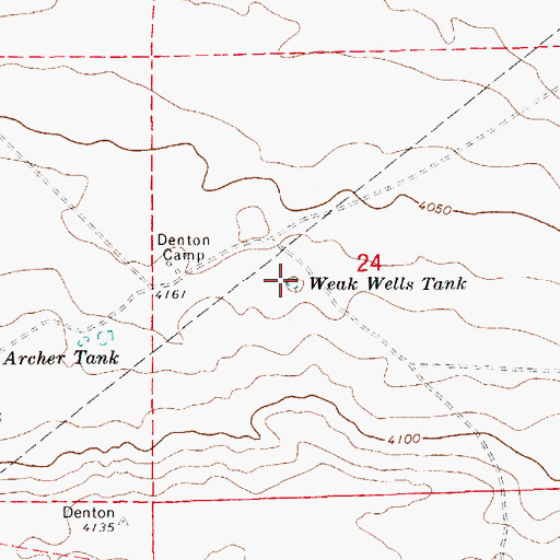 Topographic Map of Weak Wells Tank, NM