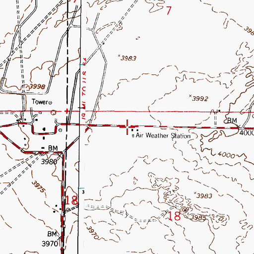 Topographic Map of Weather Station, NM