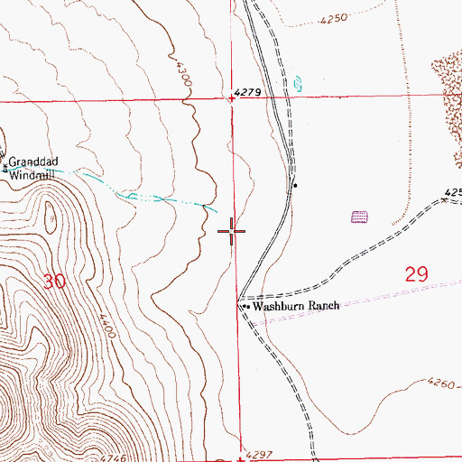 Topographic Map of Weatherby Canyon, NM