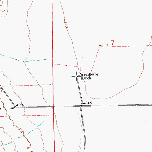 Topographic Map of Weatherby Ranch, NM