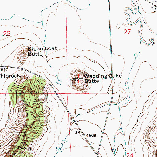 Topographic Map of Wedding Cake Butte, NM