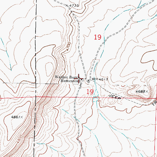 Topographic Map of Weldon Burris Homestead, NM