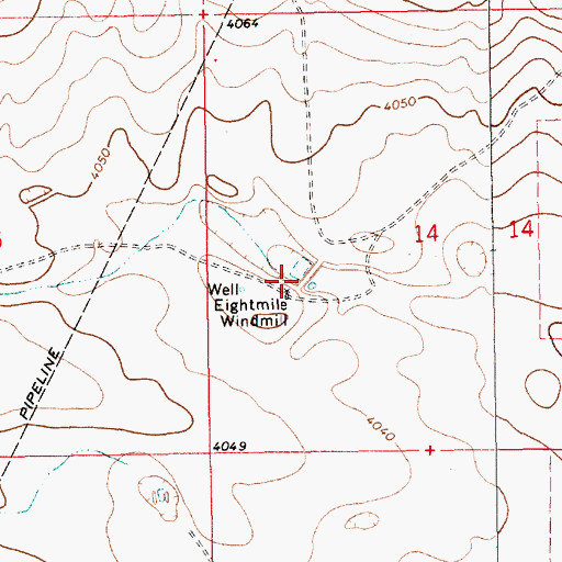 Topographic Map of Well Eightmile Windmill, NM