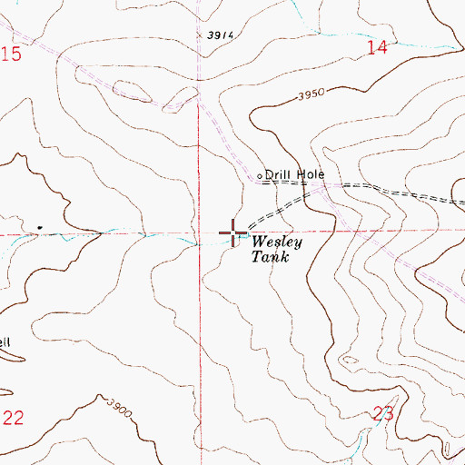 Topographic Map of Wesley Tank, NM