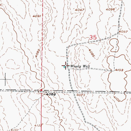Topographic Map of Wessly Well, NM