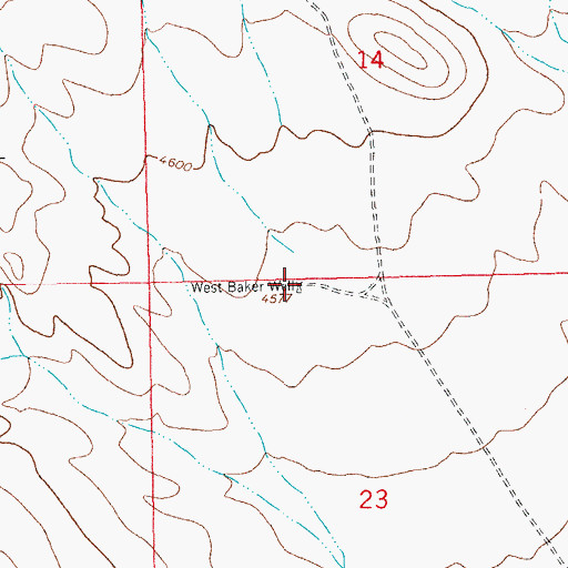 Topographic Map of West Baker Well, NM