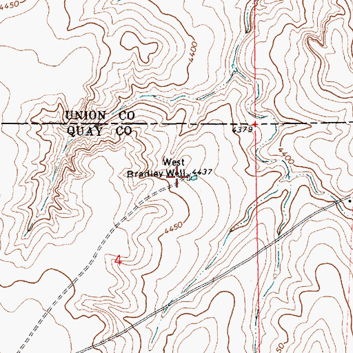 Topographic Map of West Bradley Well, NM