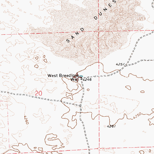 Topographic Map of West Breedlove Well, NM