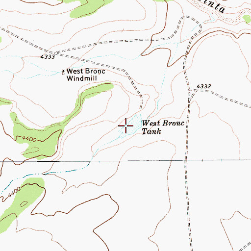 Topographic Map of West Bronc Tank, NM