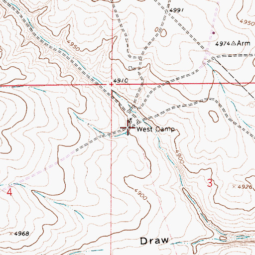 Topographic Map of West Camp, NM