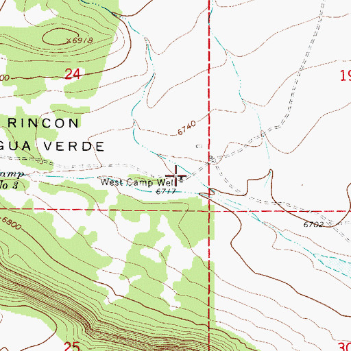 Topographic Map of West Camp Well, NM