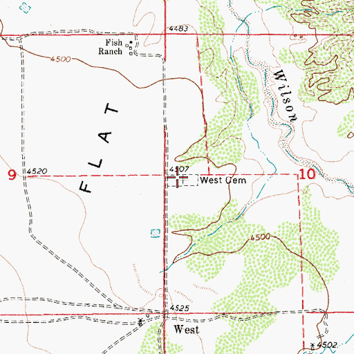 Topographic Map of West Cemetery, NM