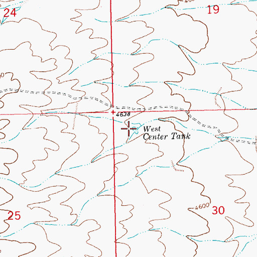 Topographic Map of West Center Tank, NM