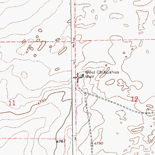 Topographic Map of West Chihuahua Well, NM
