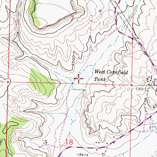 Topographic Map of West Cornfield Tank, NM