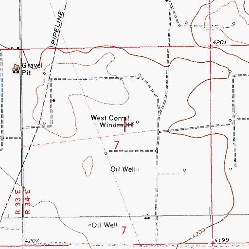 Topographic Map of West Corral Windmill, NM