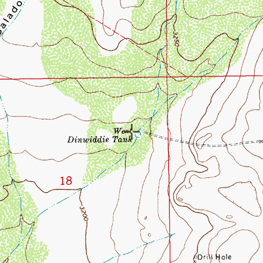Topographic Map of West Dinwiddie Tank, NM