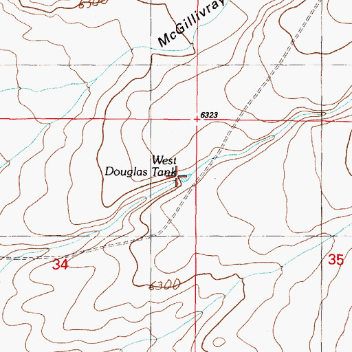 Topographic Map of West Douglas Tanks, NM