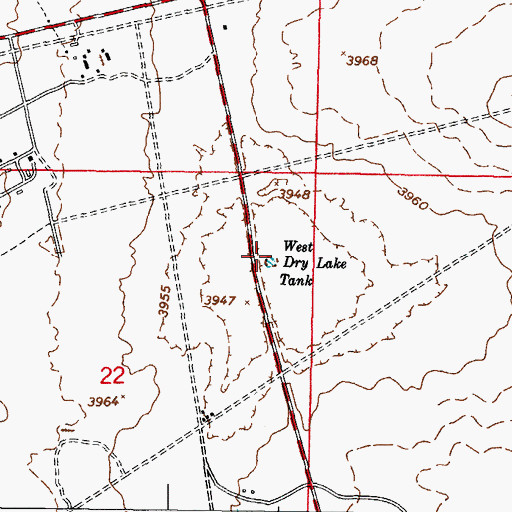 Topographic Map of West Dry Lake Tank, NM