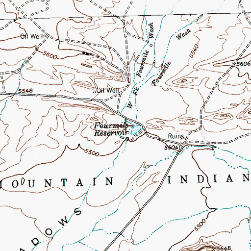 Topographic Map of West Fork Fourmile Wash, NM