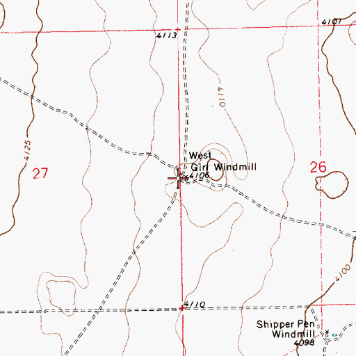 Topographic Map of West Girl Windmill, NM