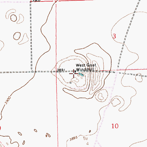 Topographic Map of West Goat Windmill, NM
