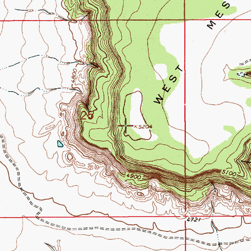 Topographic Map of West Mesa, NM