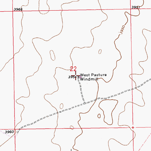 Topographic Map of West Pasture Windmill, NM
