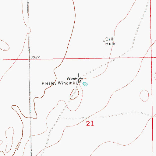 Topographic Map of West Presley Windmill, NM