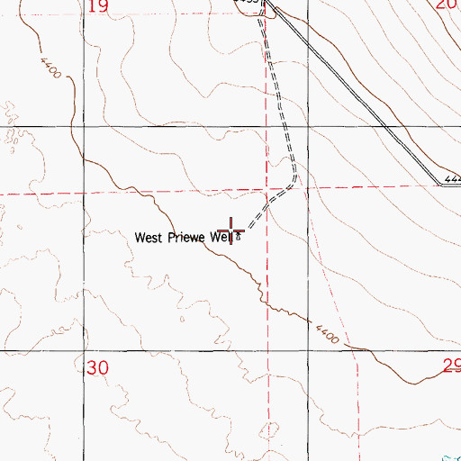 Topographic Map of West Priewe Well, NM