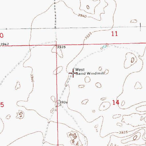 Topographic Map of West Sand Windmill, NM