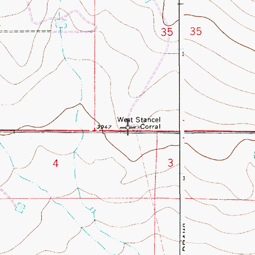 Topographic Map of West Stancel Corral, NM
