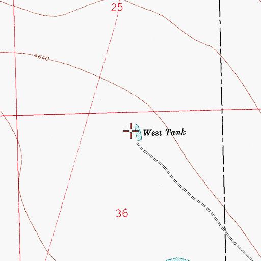 Topographic Map of West Tank, NM