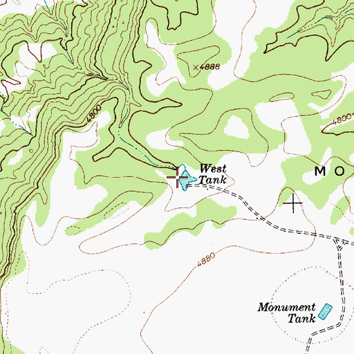 Topographic Map of West Tank, NM