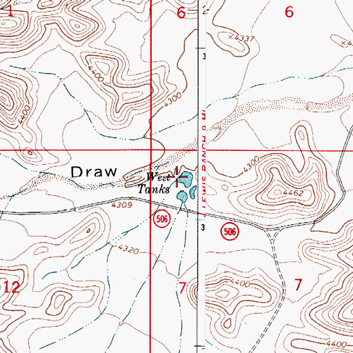 Topographic Map of West Tanks, NM