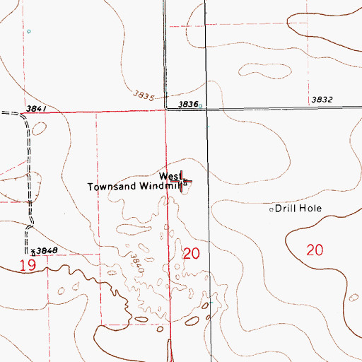 Topographic Map of West Townsand Windmill, NM