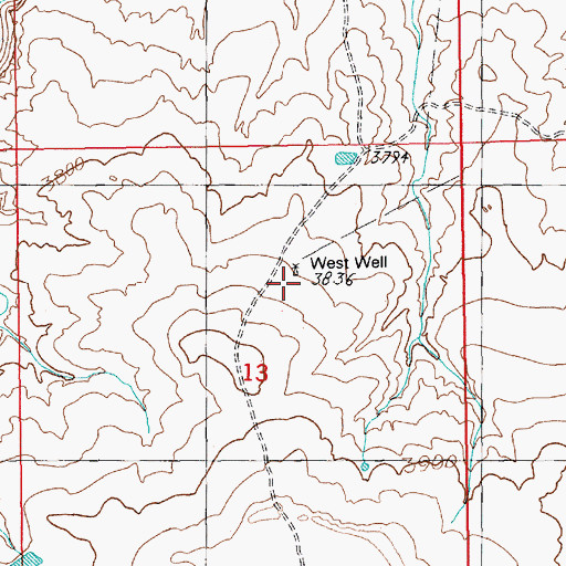 Topographic Map of West Well, NM