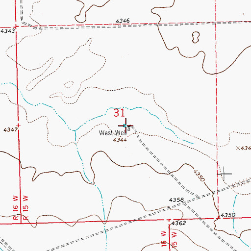 Topographic Map of West Well, NM