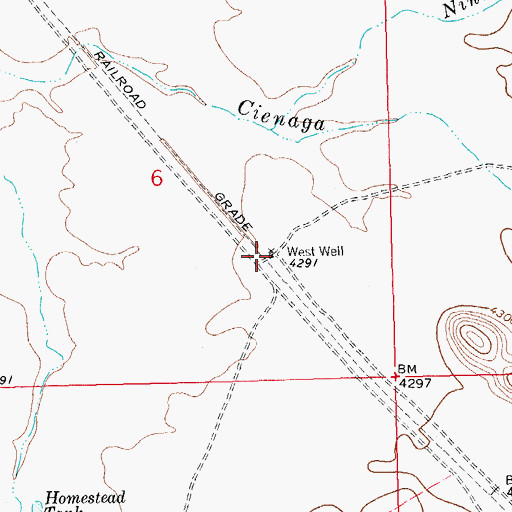 Topographic Map of West Well, NM